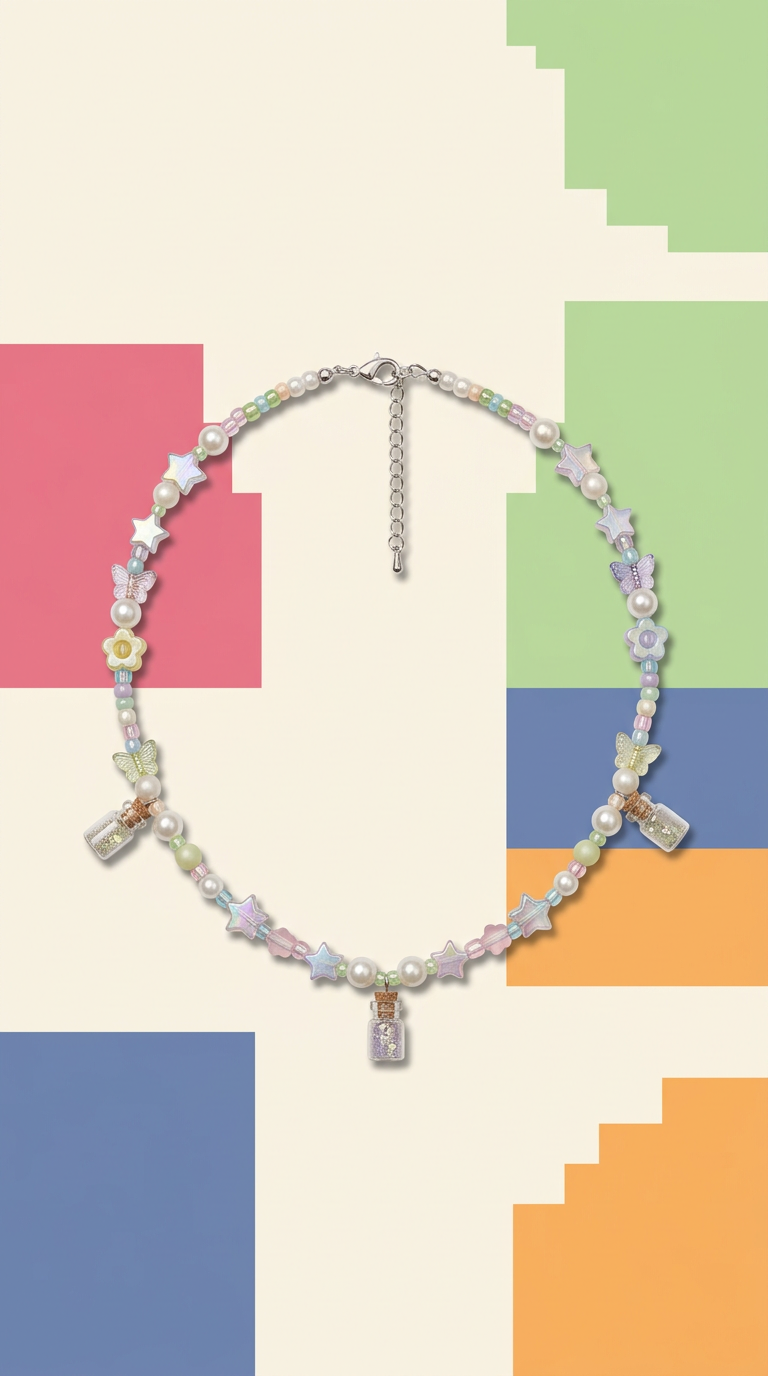 Fairycore Glass Bead Necklace