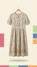 Embroidered Linen Cottage Dress
